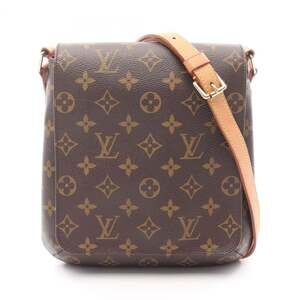 LOUIS VUITTON Authentic Brown Monogram Leather Shoulder Bag